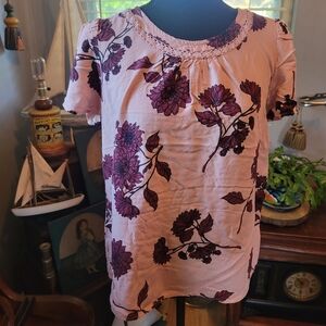 Angels Floral Blouse in Pink and Purple